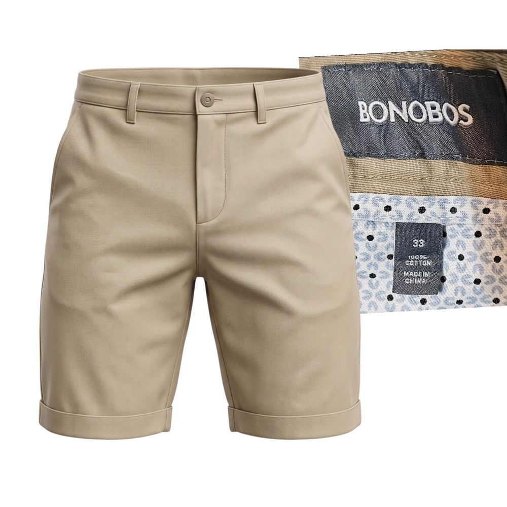 Bonobos 9 Inch Golf Shorts Men’s Size 33 Chino Brown Khaki Summer